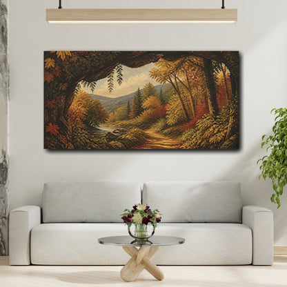 Mockup 2. Nature Woodland Path shown as canvas print