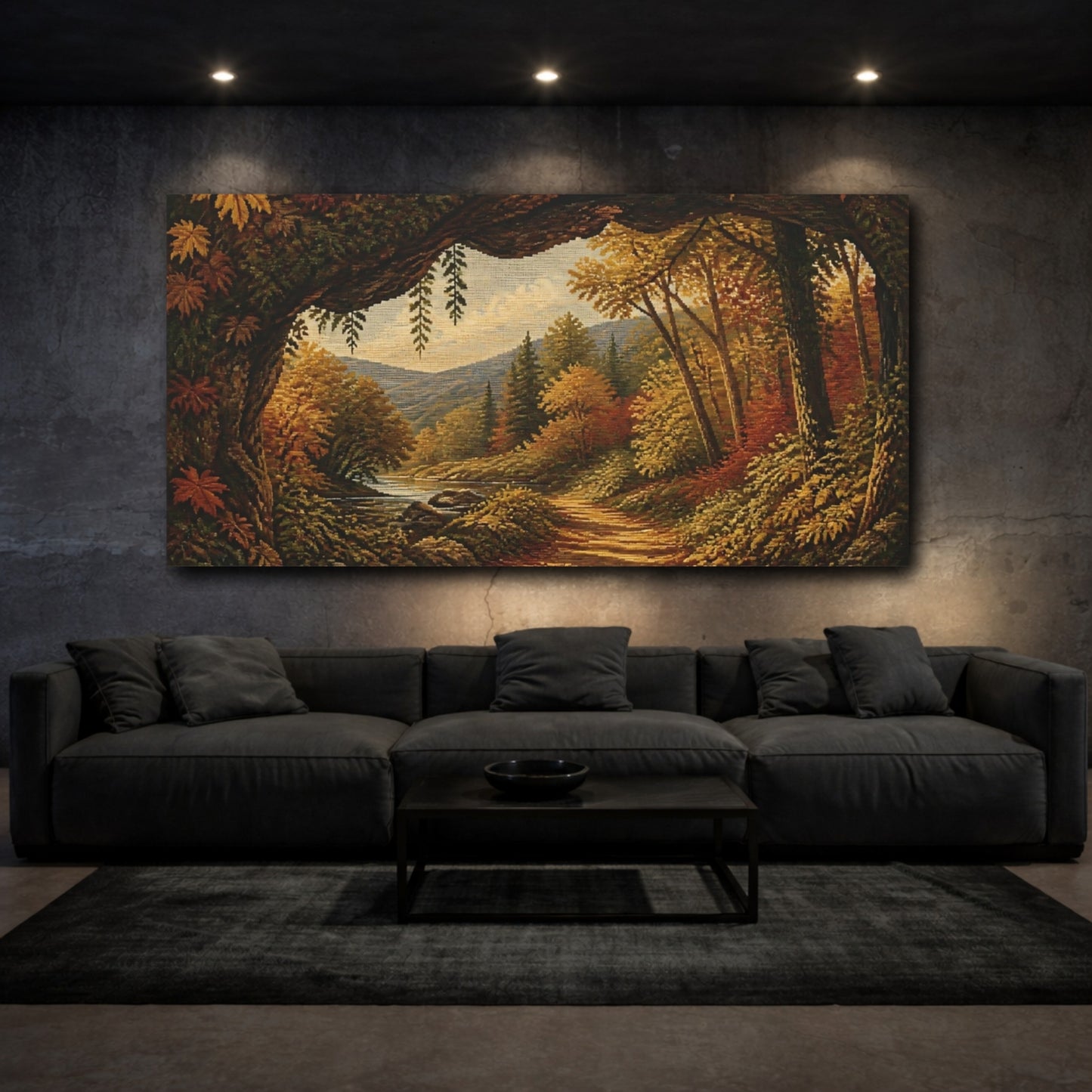 Mockup 3. Nature Woodland Path shown as canvas print