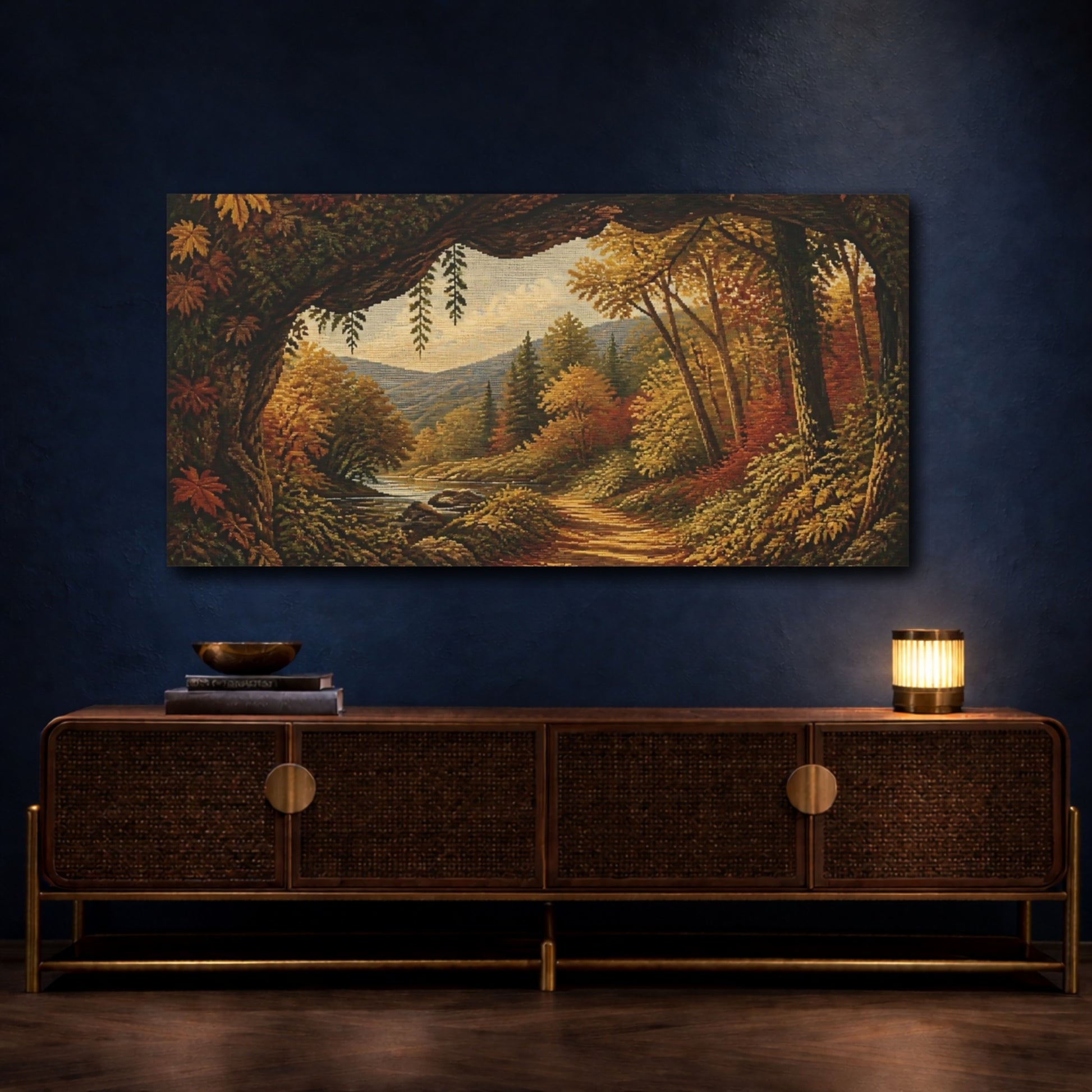 Mockup 4. Nature Woodland Path shown as canvas print