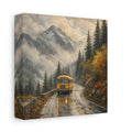 Side Mockup 2. Nature Yellow Bus Yellow Bus Landscape shown as stretched canvas wall art