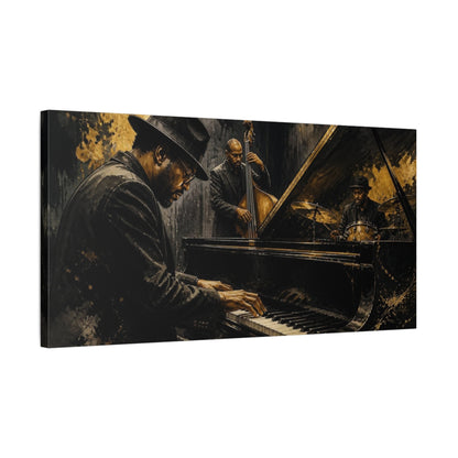 Side Mockup 1. Nocturne Jazz Trio shown as canvas print