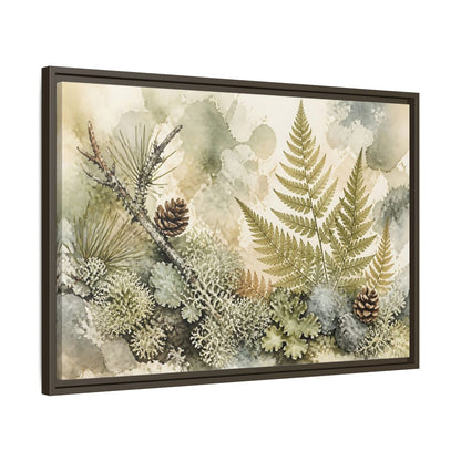 Side Mockup 11. Nordic Fern Study shown as framed canvas print