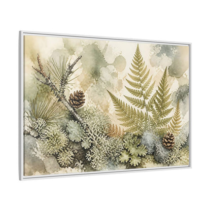 Side Mockup 7. Nordic Fern Study shown as framed canvas print