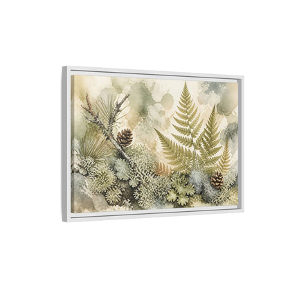 Side Mockup 1. Nordic Fern Study shown as framed canvas print