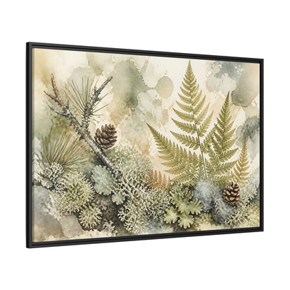 Side Mockup 12. Nordic Fern Study shown as framed canvas print