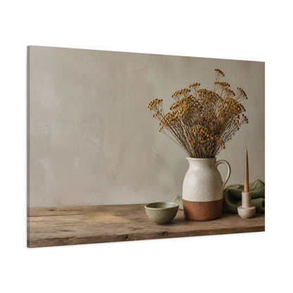 Side Mockup 1. Nordic Jug With Dried Flowers shown as canvas print