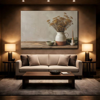 Mockup 2. Nordic Jug With Dried Flowers shown as canvas print