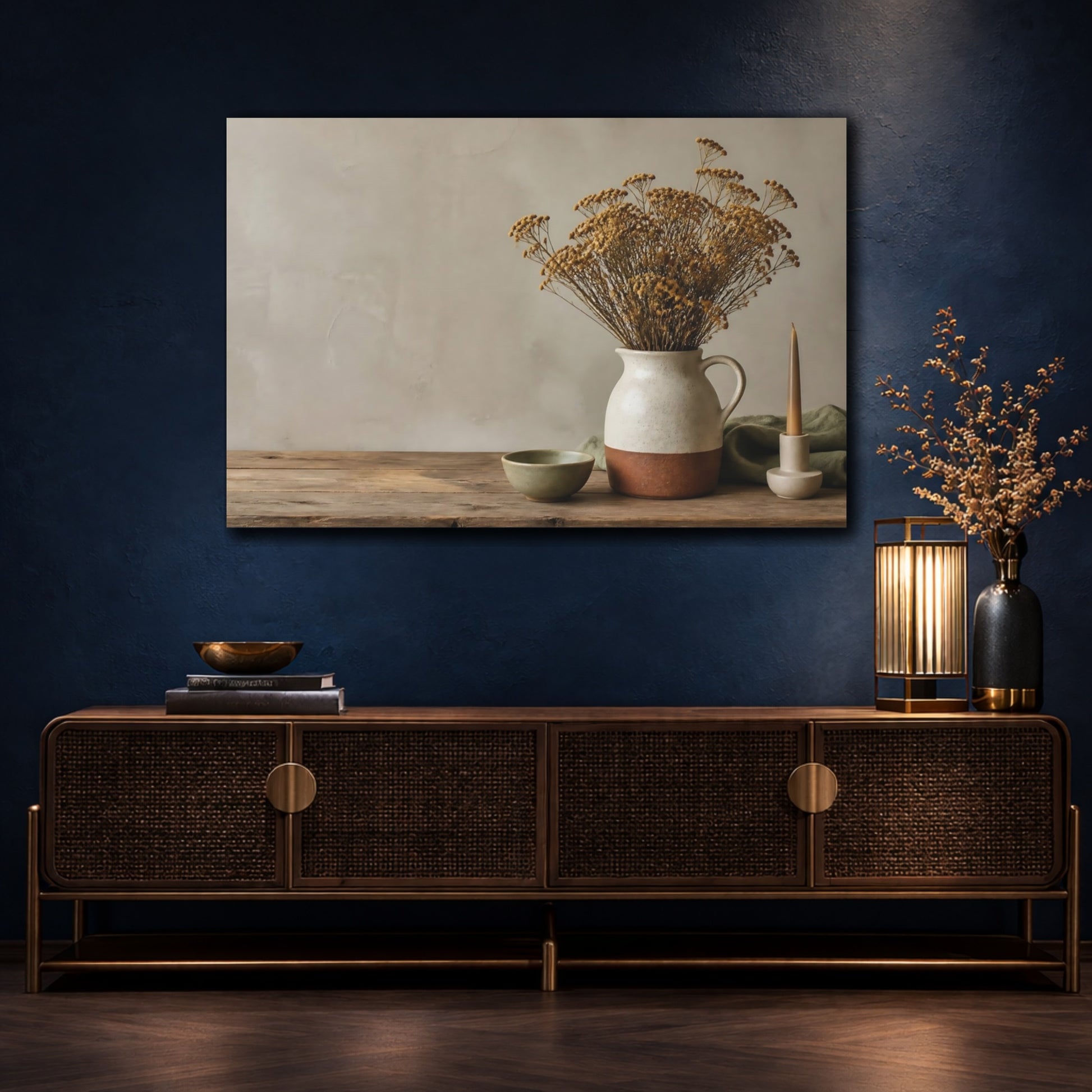 Mockup 4. Nordic Jug With Dried Flowers shown as canvas print