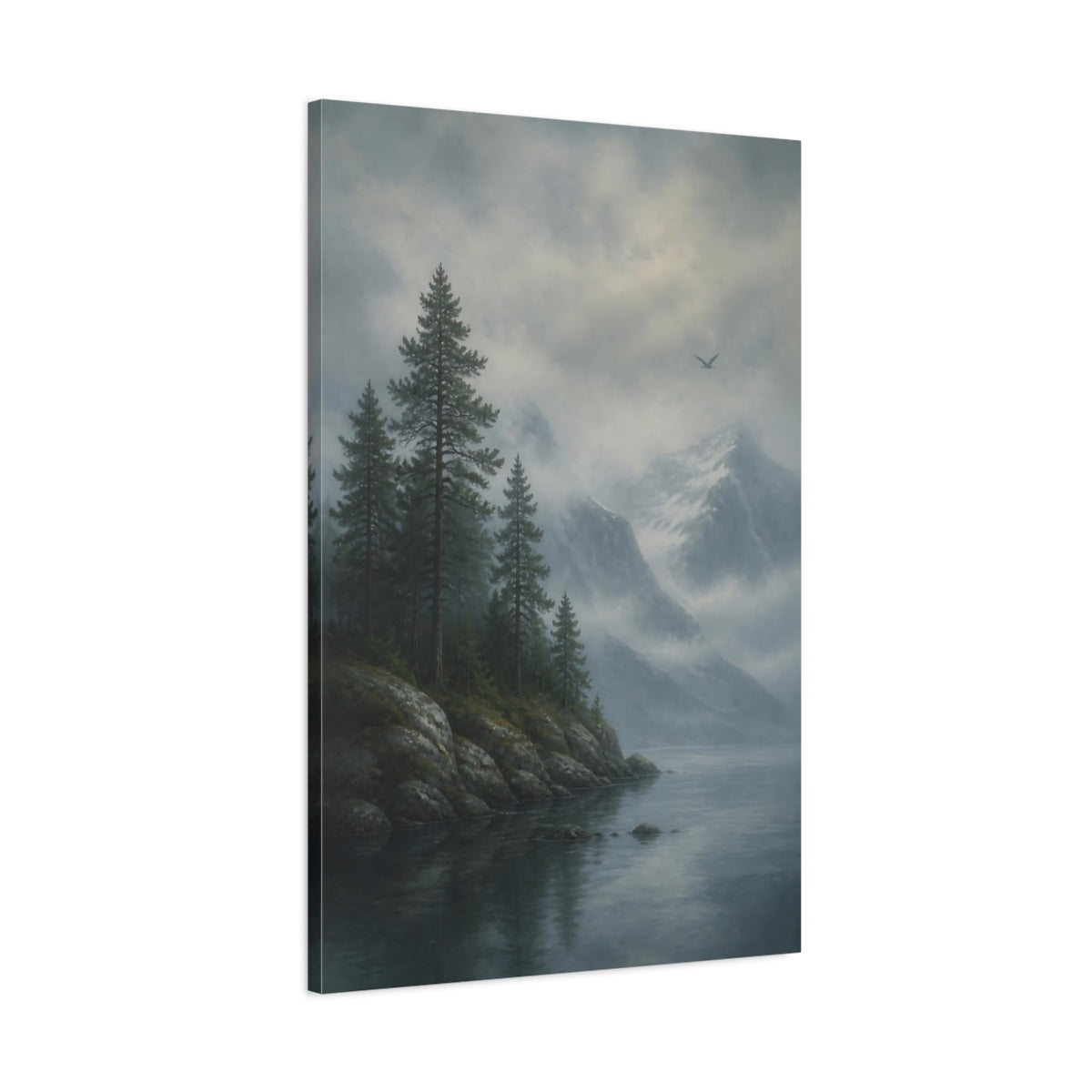Main Mockup. Nordic Pine Island shown as canvas print