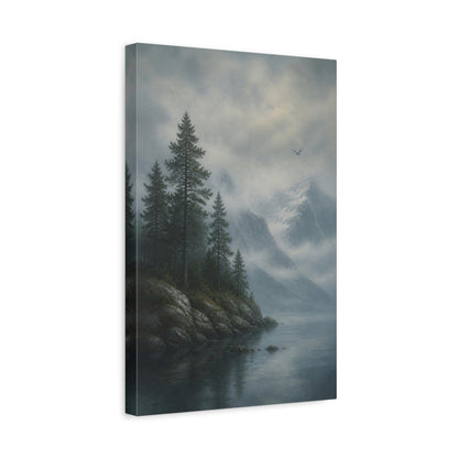 Side Mockup 4. Nordic Pine Island shown as canvas print