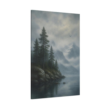 Side Mockup 1. Nordic Pine Island shown as canvas print