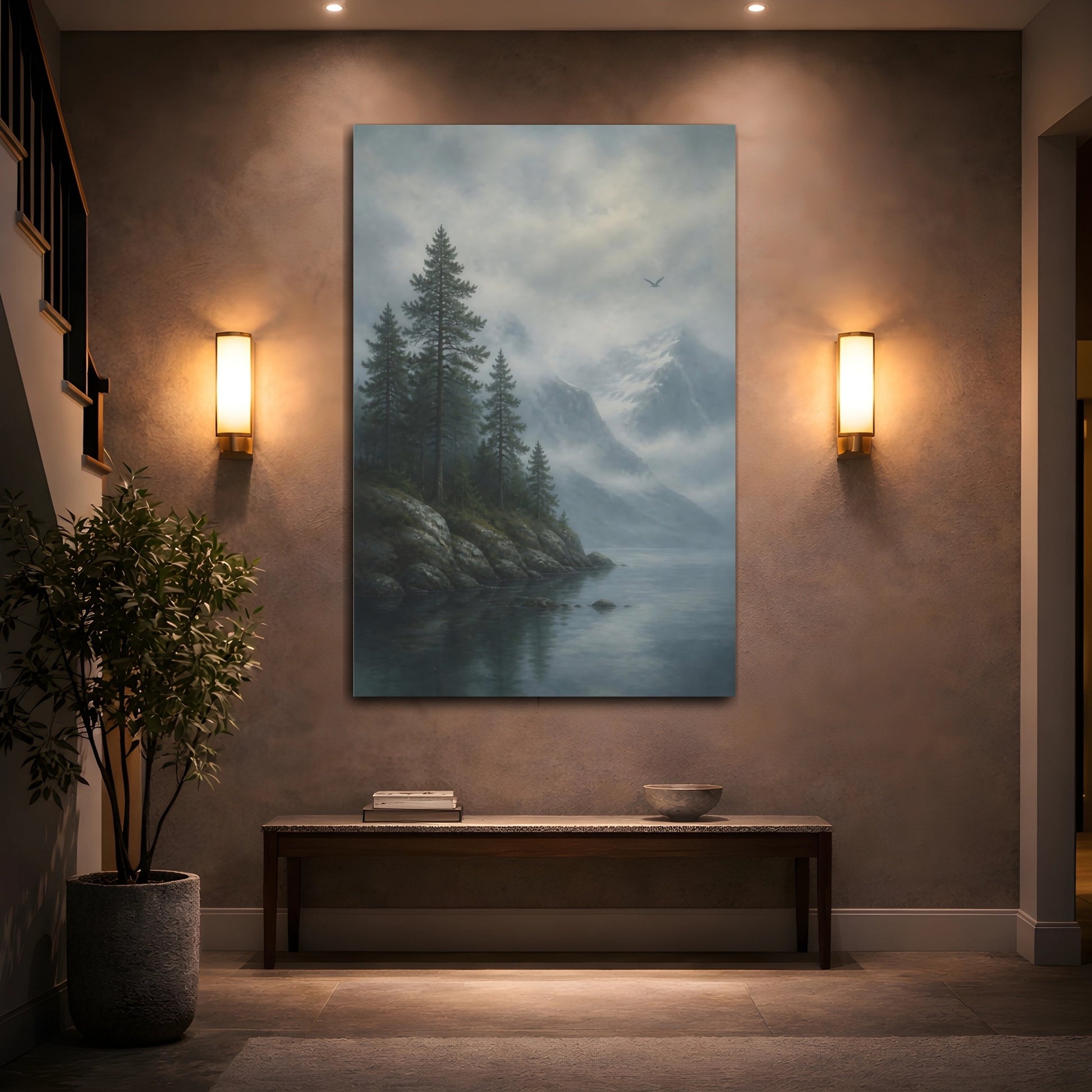 Mockup 2. Nordic Pine Island shown as canvas print