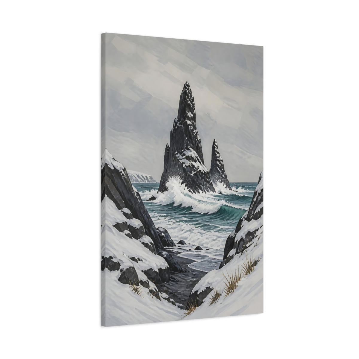 Main Mockup. Nordic Sea Stack shown as canvas print