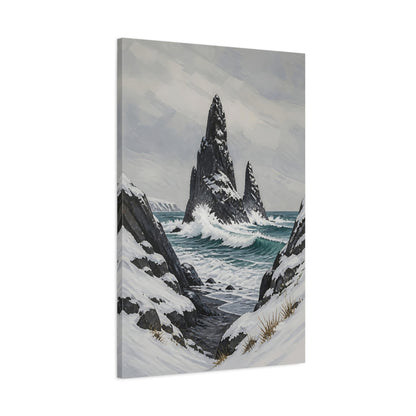 Main Mockup. Nordic Sea Stack shown as canvas print