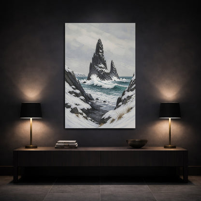Mockup 3. Nordic Sea Stack shown as canvas print