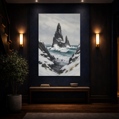 Mockup 4. Nordic Sea Stack shown as canvas print