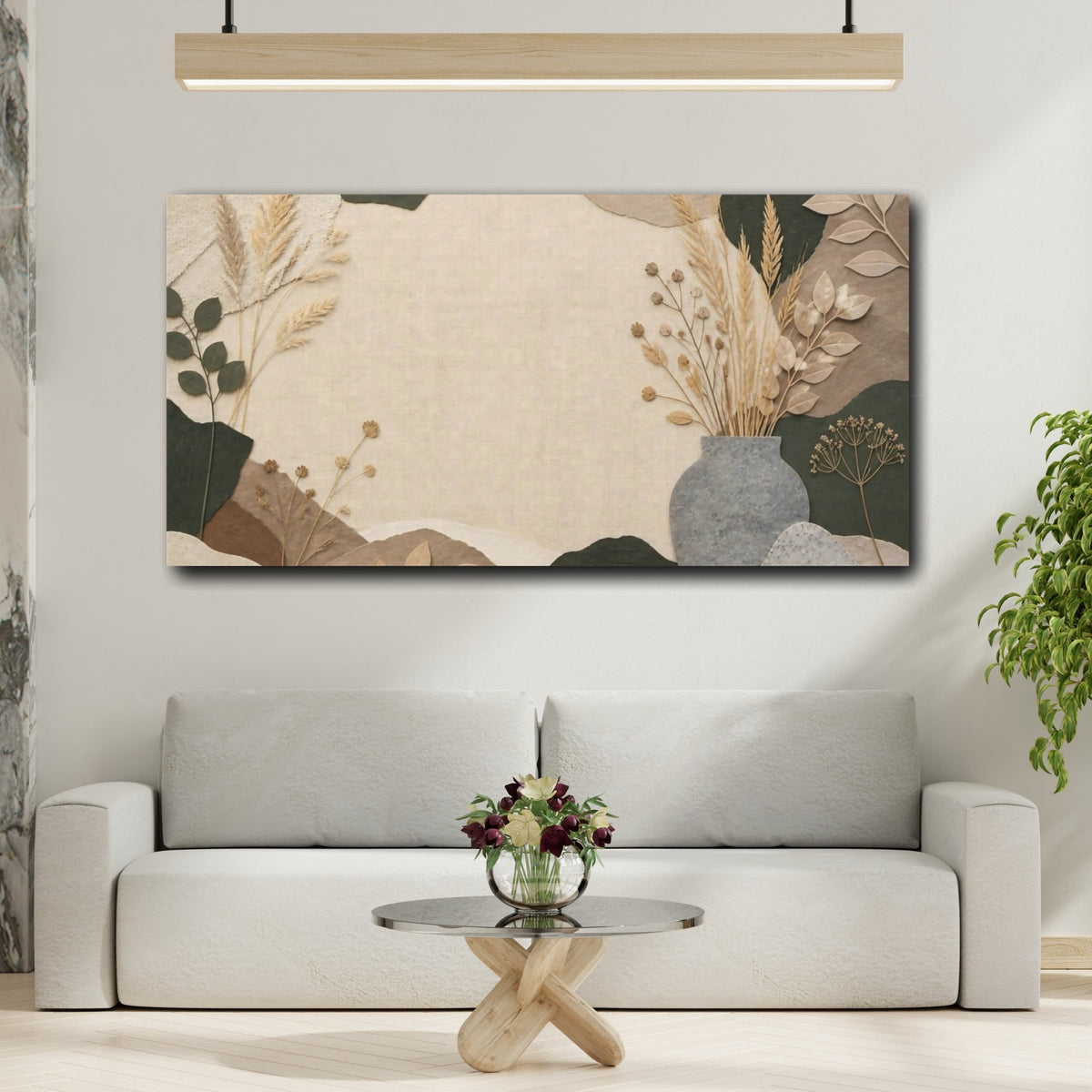 Mockup 2. Nordic Stone Vase shown as canvas print