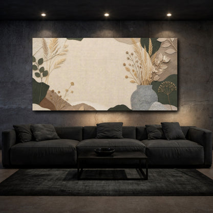 Mockup 3. Nordic Stone Vase shown as canvas print