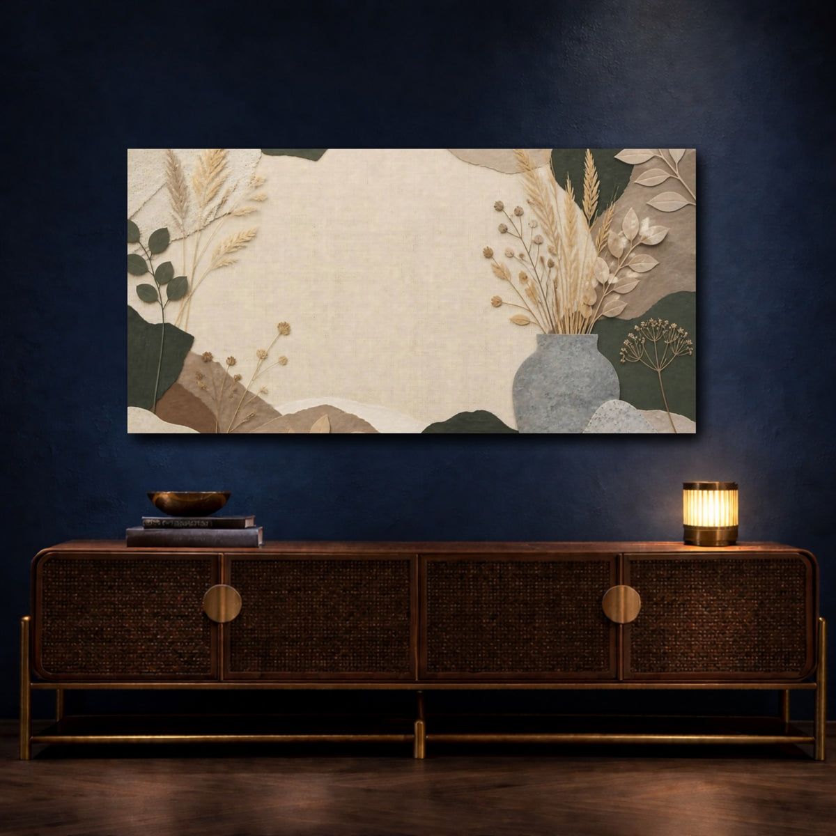 Mockup 4. Nordic Stone Vase shown as canvas print