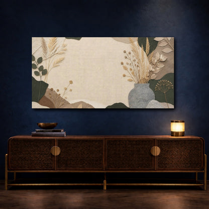 Mockup 4. Nordic Stone Vase shown as canvas print