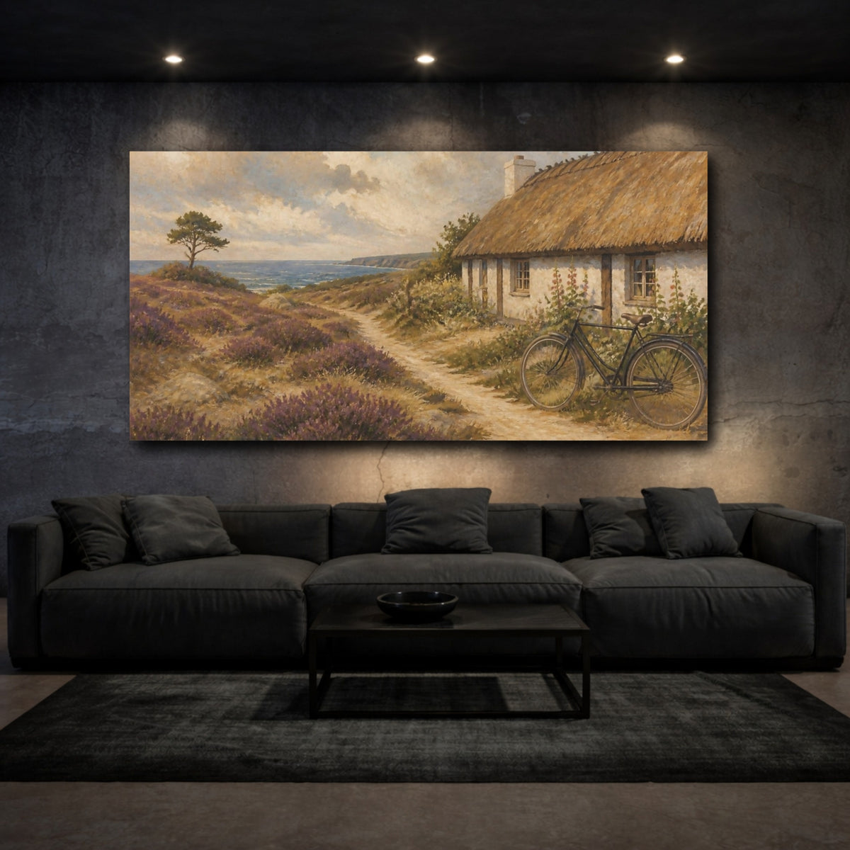 Mockup 3. Nordic Thatched Cottage shown as canvas print