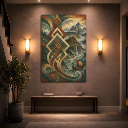 Mockup 2. Nordic Viking Voyage shown as canvas print