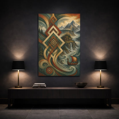Mockup 3. Nordic Viking Voyage shown as canvas print