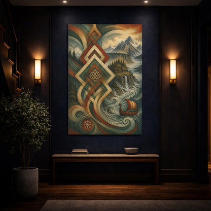 Mockup 4. Nordic Viking Voyage shown as canvas print