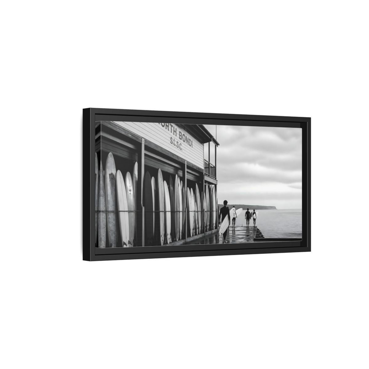 Side Mockup 8. North Bondi Surf Lineup shown as framed canvas print