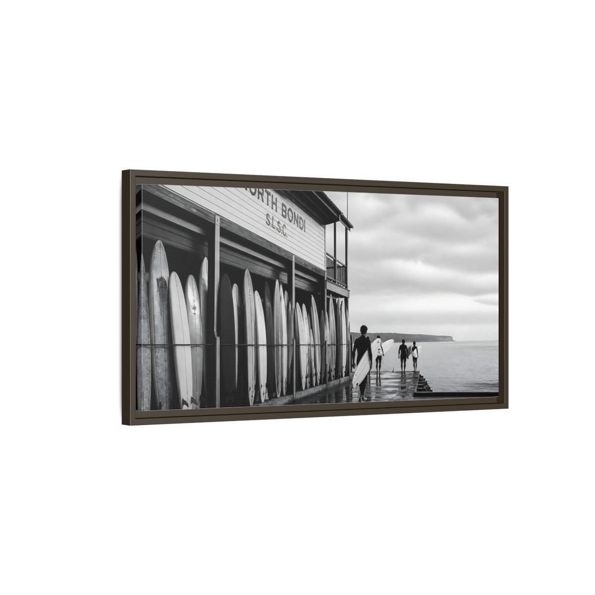 Main Mockup. North Bondi Surf Lineup shown as framed canvas print