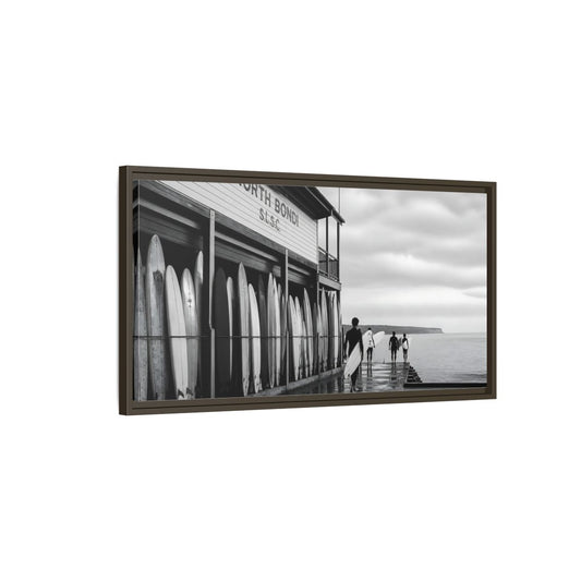 Main Mockup. North Bondi Surf Lineup shown as framed canvas print
