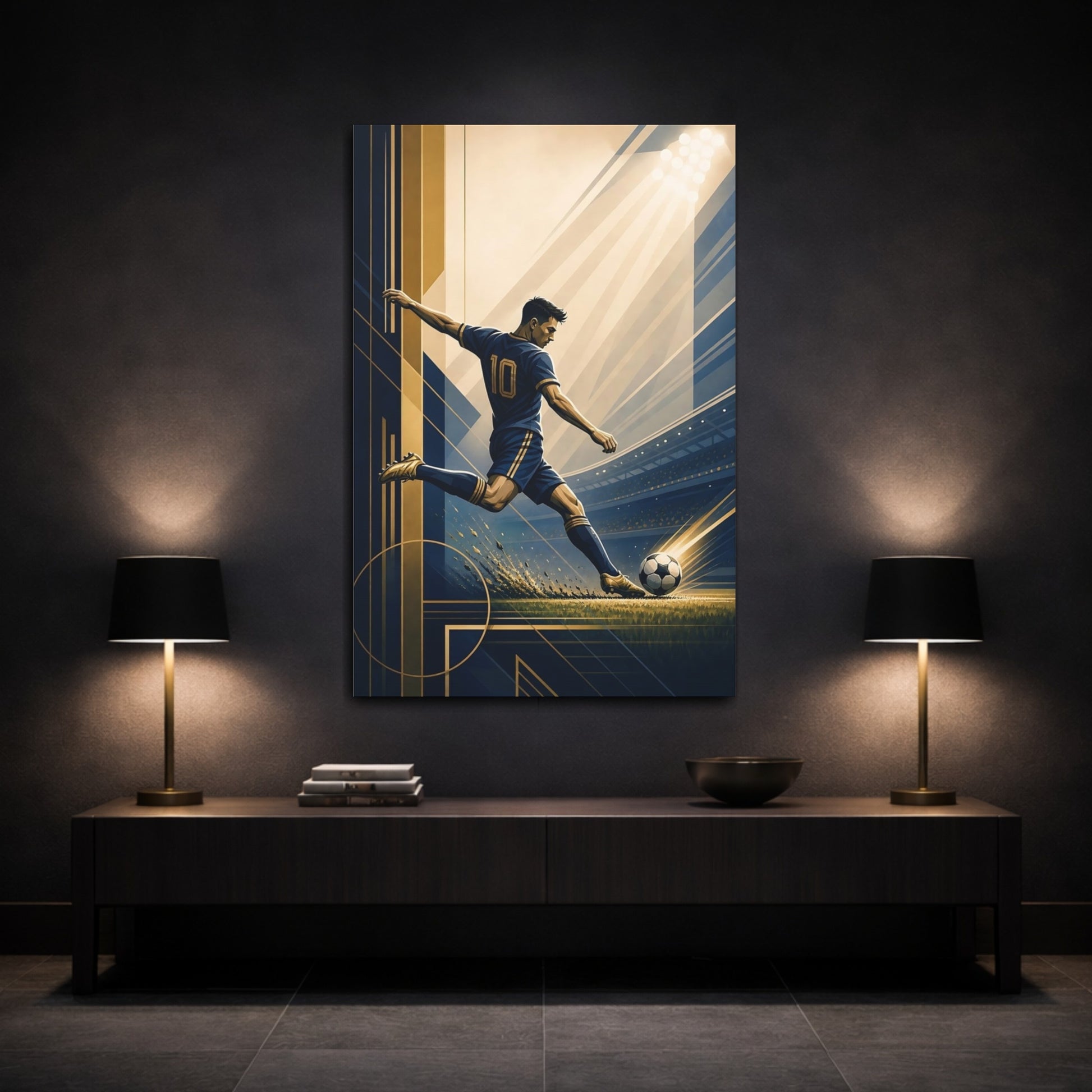 Mockup 3. Number 10 Power Kick shown as canvas print
