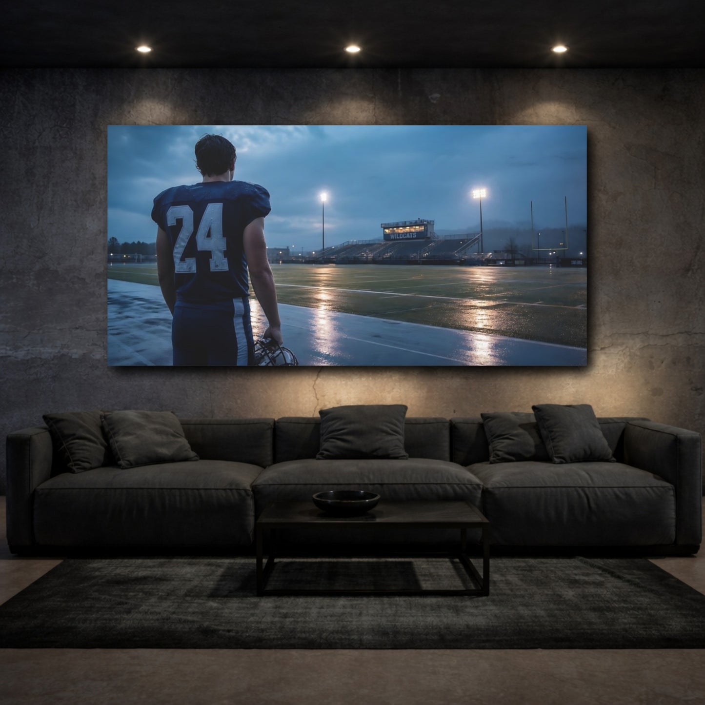 Mockup 3. Number 24 At Dusk shown as canvas print