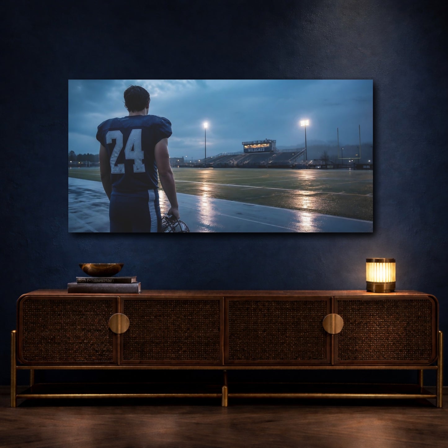 Mockup 4. Number 24 At Dusk shown as canvas print