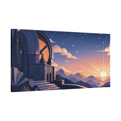 Main Mockup. Observatory At Sunrise shown as canvas print