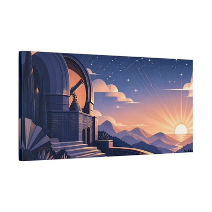 Side Mockup 1. Observatory At Sunrise shown as canvas print