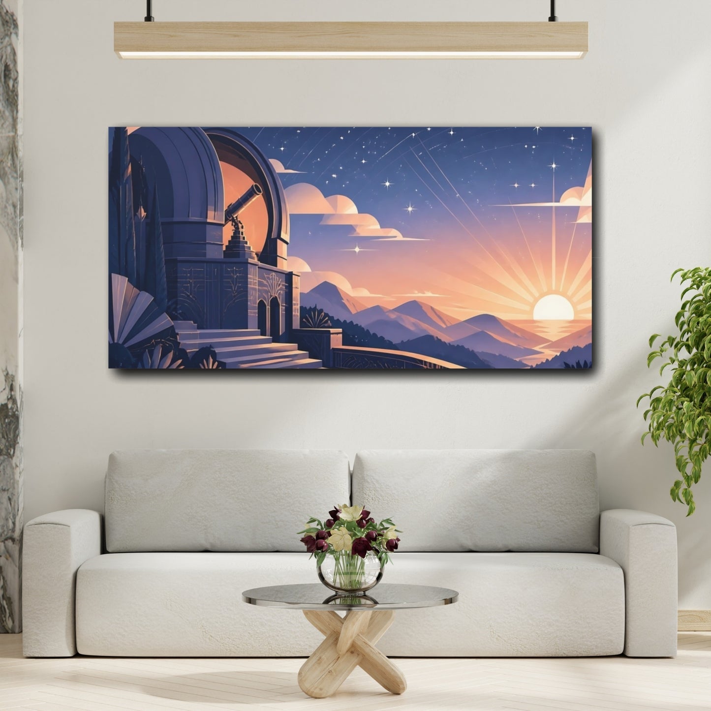 Mockup 2. Observatory At Sunrise shown as canvas print