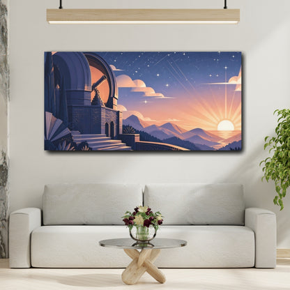 Mockup 2. Observatory At Sunrise shown as canvas print