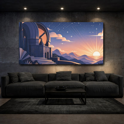 Mockup 3. Observatory At Sunrise shown as canvas print