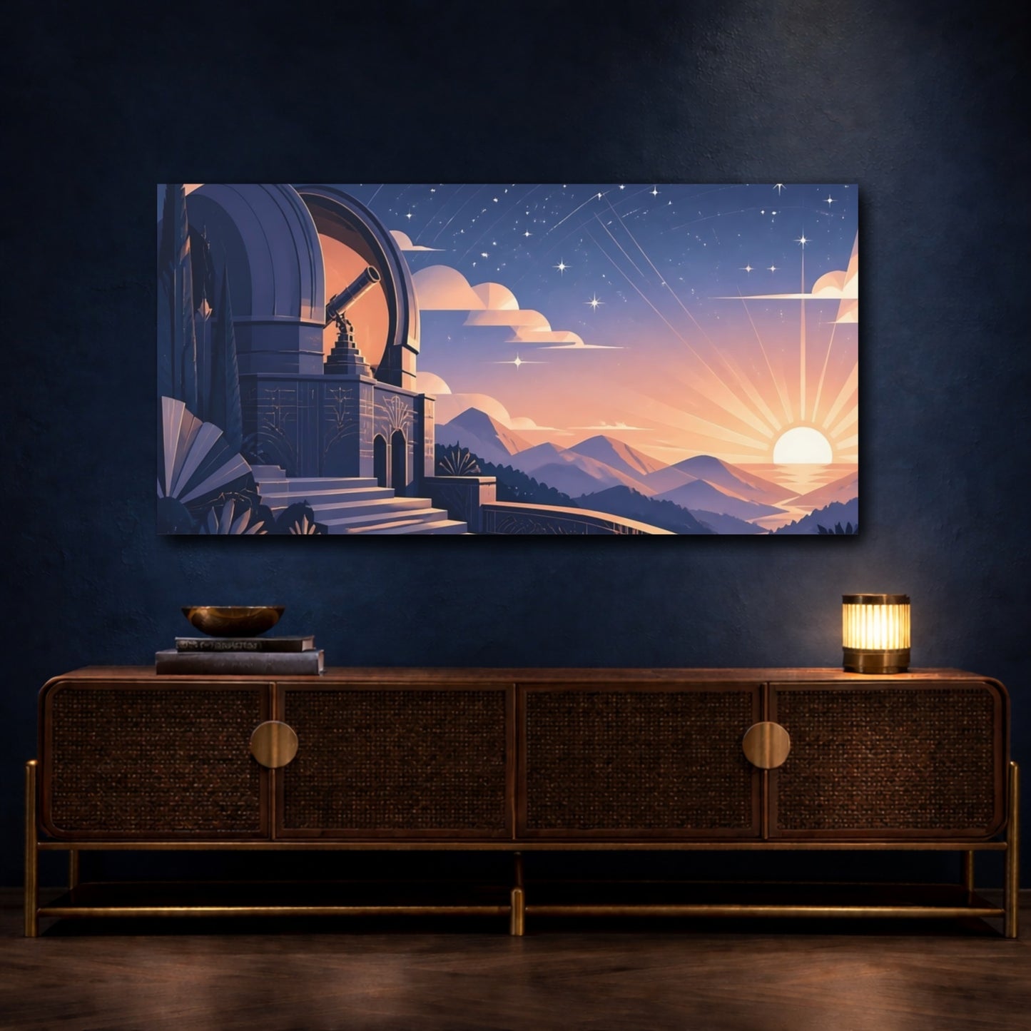 Mockup 4. Observatory At Sunrise shown as canvas print