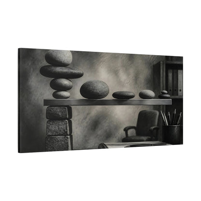 Main Mockup. Office Balancing Stones shown as canvas print