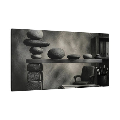 Side Mockup 2. Office Balancing Stones shown as canvas print