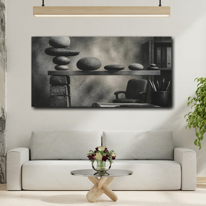 Mockup 2. Office Balancing Stones shown as canvas print