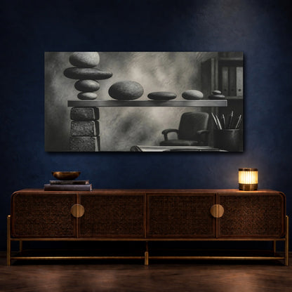 Mockup 4. Office Balancing Stones shown as canvas print