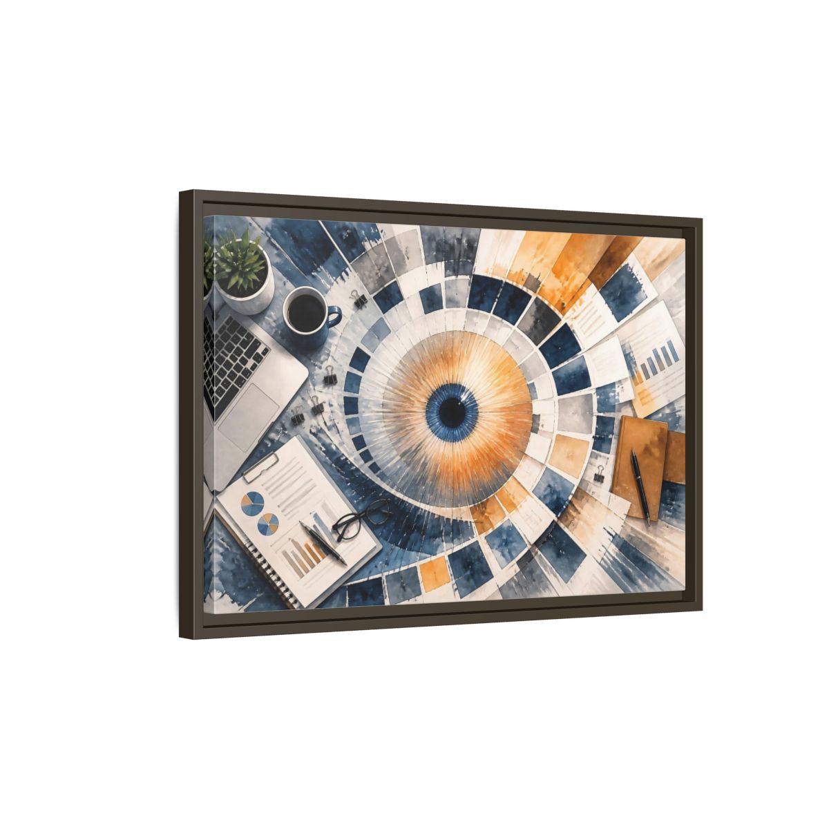 Side Mockup 2. Office Color Wheel shown as framed canvas print