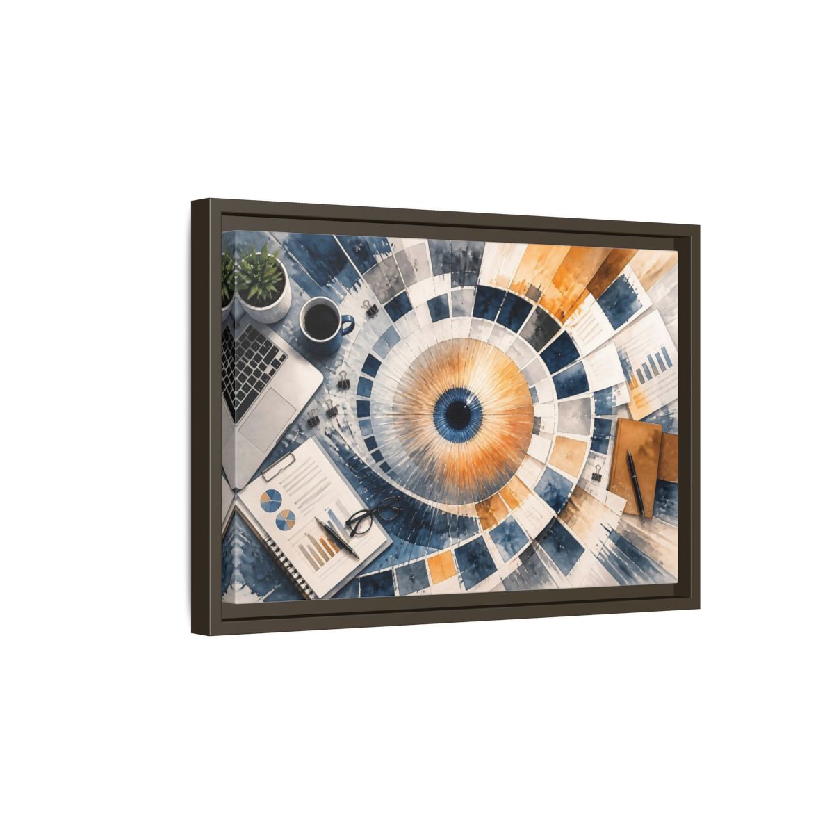 Side Mockup 5. Office Color Wheel shown as framed canvas print