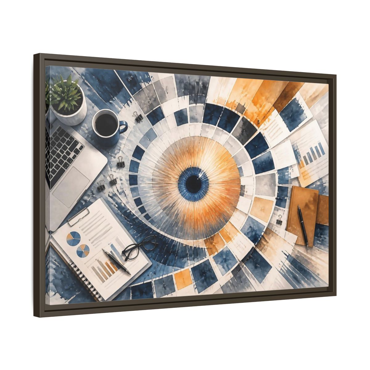 Side Mockup 11. Office Color Wheel shown as framed canvas print
