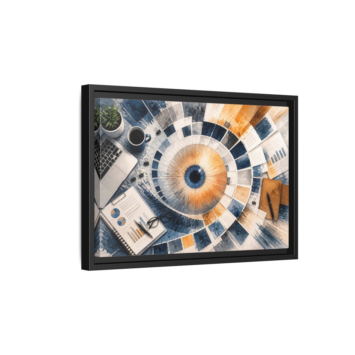 Side Mockup 6. Office Color Wheel shown as framed canvas print