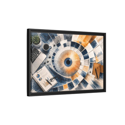 Side Mockup 3. Office Color Wheel shown as framed canvas print