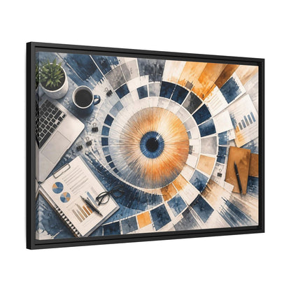 Side Mockup 14. Office Color Wheel shown as framed canvas print